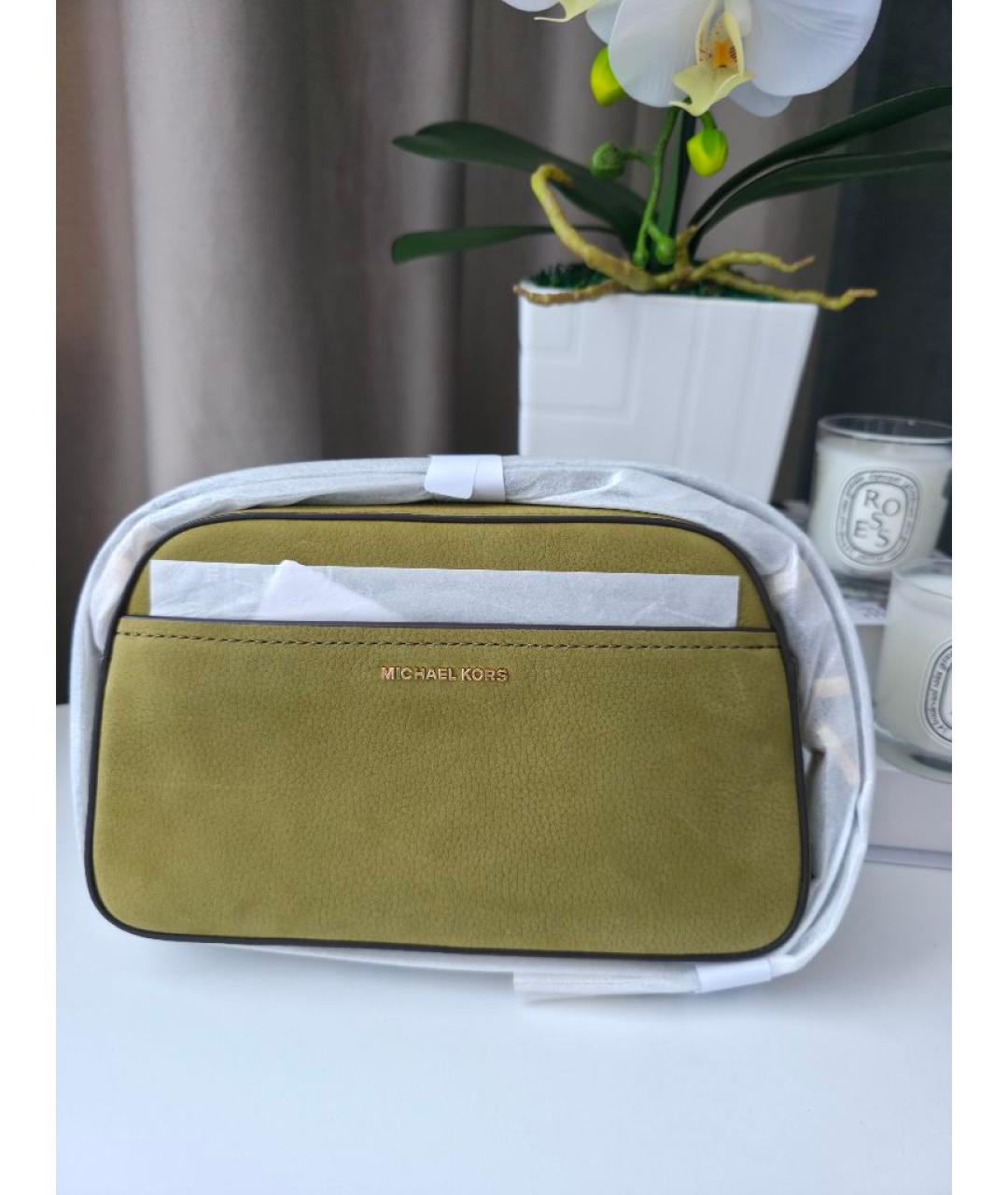 MICHAEL KORS Зеленая кожаная сумка через плечо, фото 4