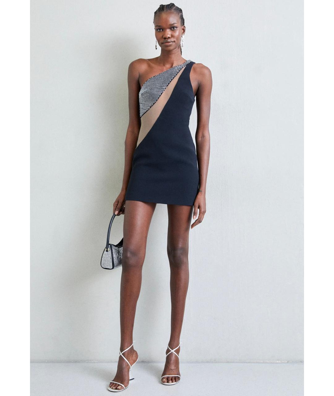 DAVID KOMA Черное вискозное коктейльное платье, фото 5