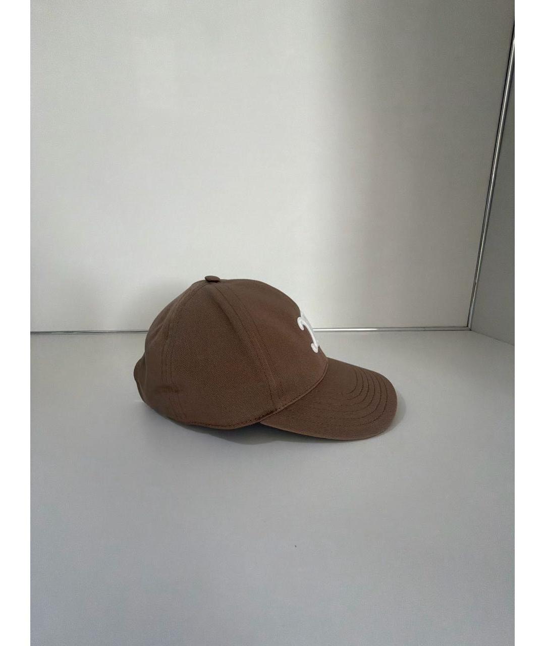 CELINE Коричневая хлопковая кепка, фото 2