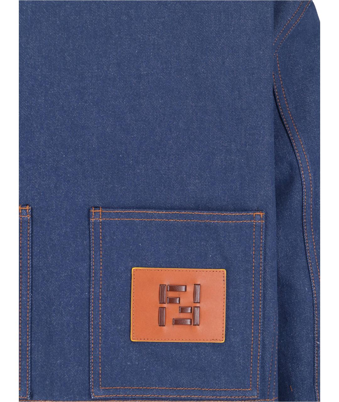 FENDI Синяя хлопковая куртка, фото 3