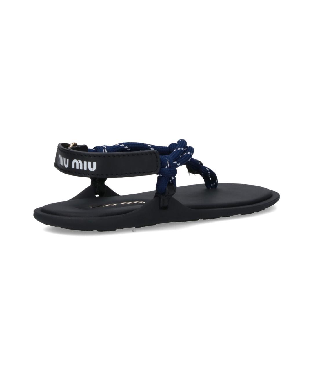 MIU MIU Синие синтетические сандалии, фото 4