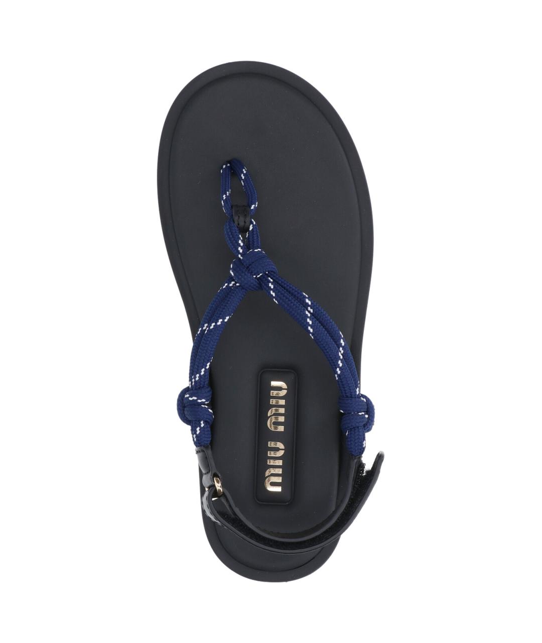 MIU MIU Синие синтетические сандалии, фото 5
