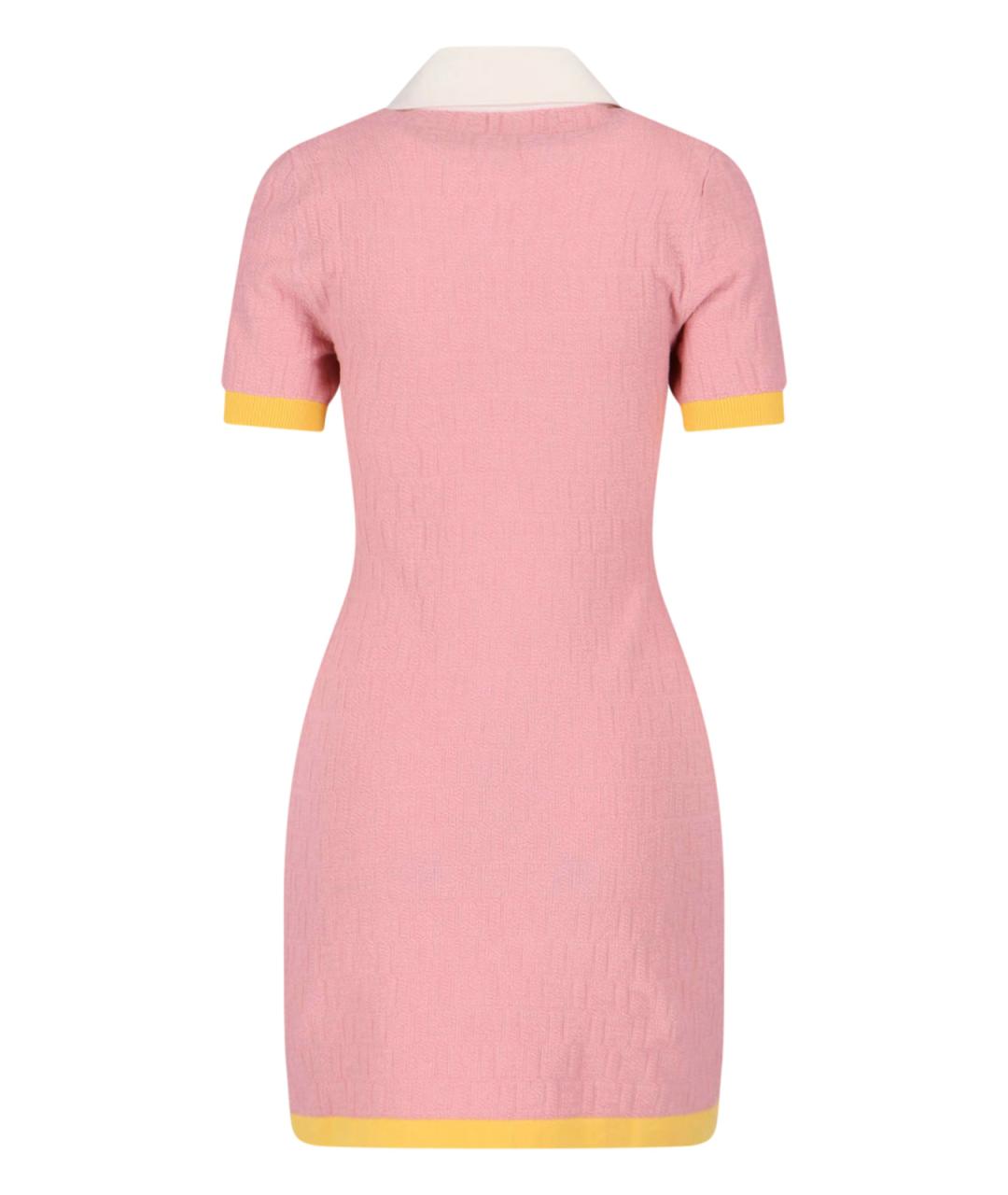 FENDI Розовое хлопковое повседневное платье, фото 2