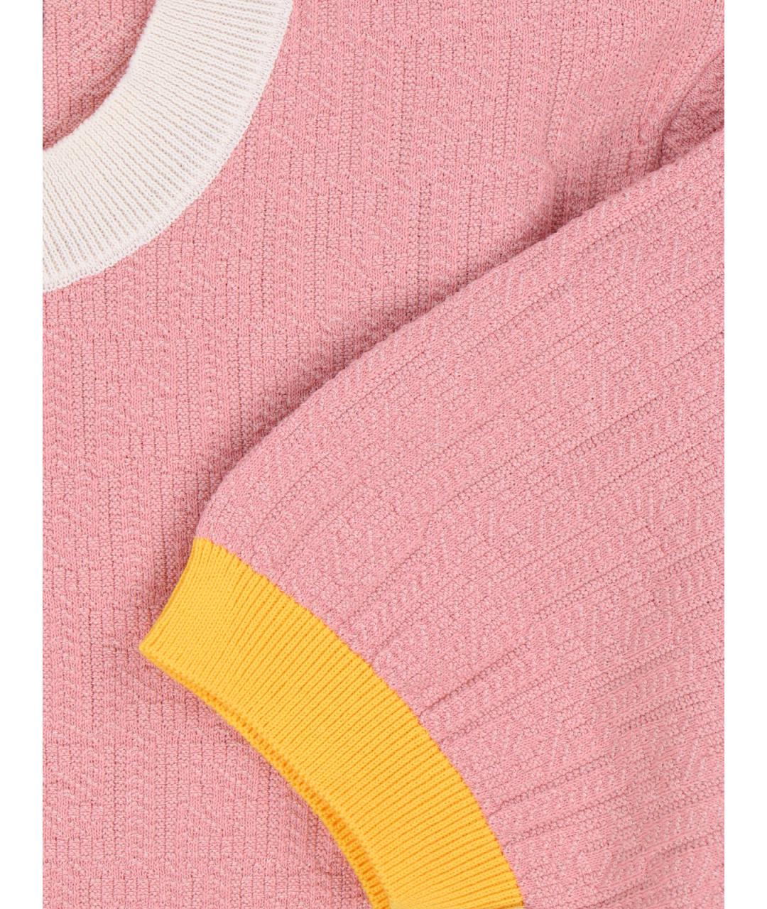 FENDI Розовый хлопковый джемпер / свитер, фото 5