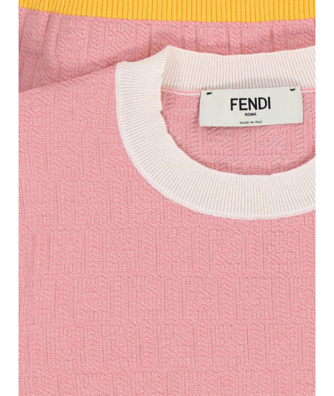 FENDI Розовый хлопковый джемпер / свитер, фото 4