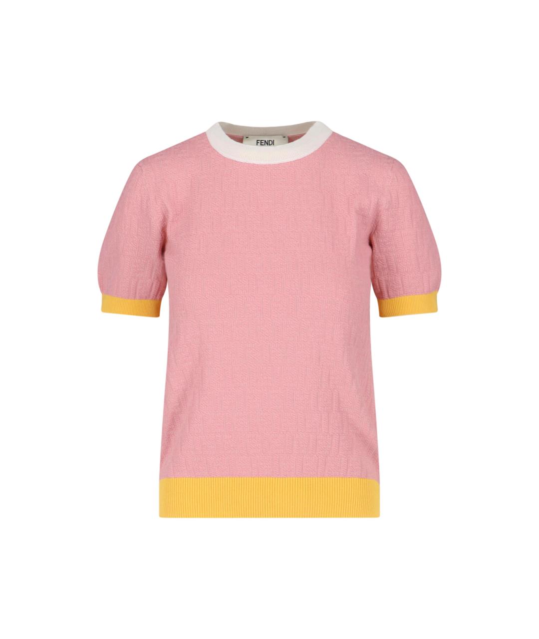 FENDI Розовый хлопковый джемпер / свитер, фото 1