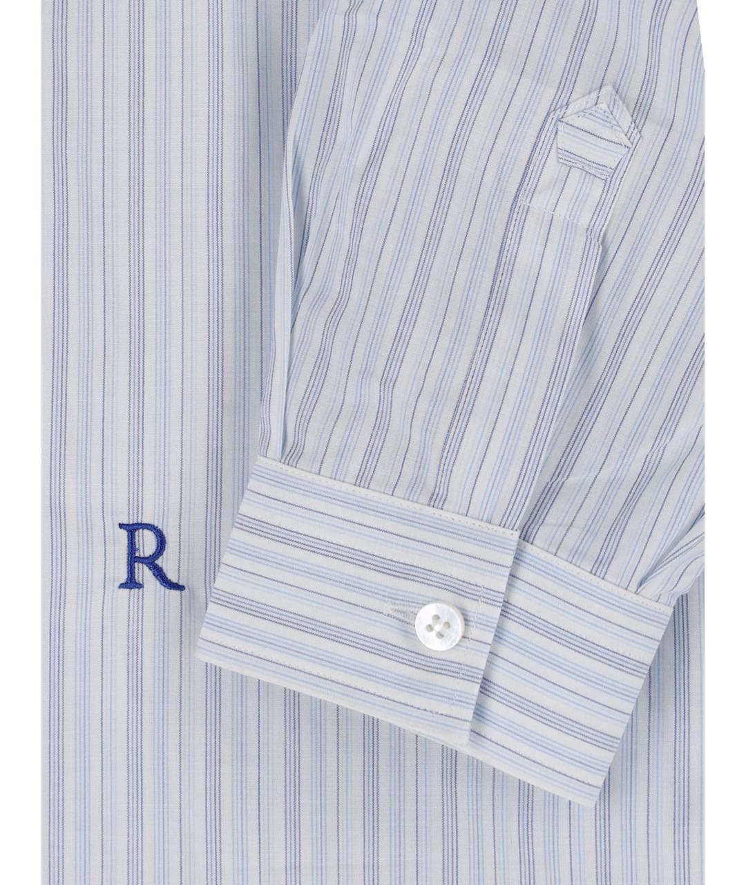 RANRA Синяя хлопковая кэжуал рубашка, фото 3