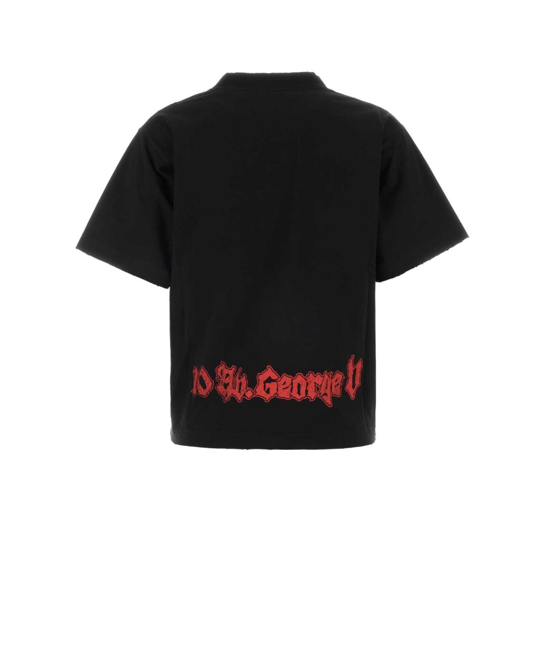 BALENCIAGA Черная хлопковая футболка, фото 2