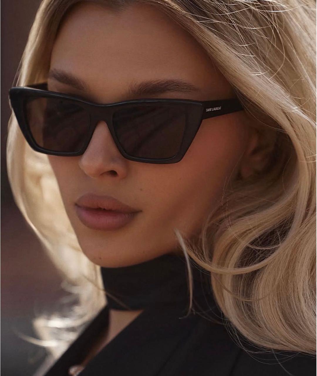 SAINT LAURENT Черные пластиковые солнцезащитные очки, фото 5