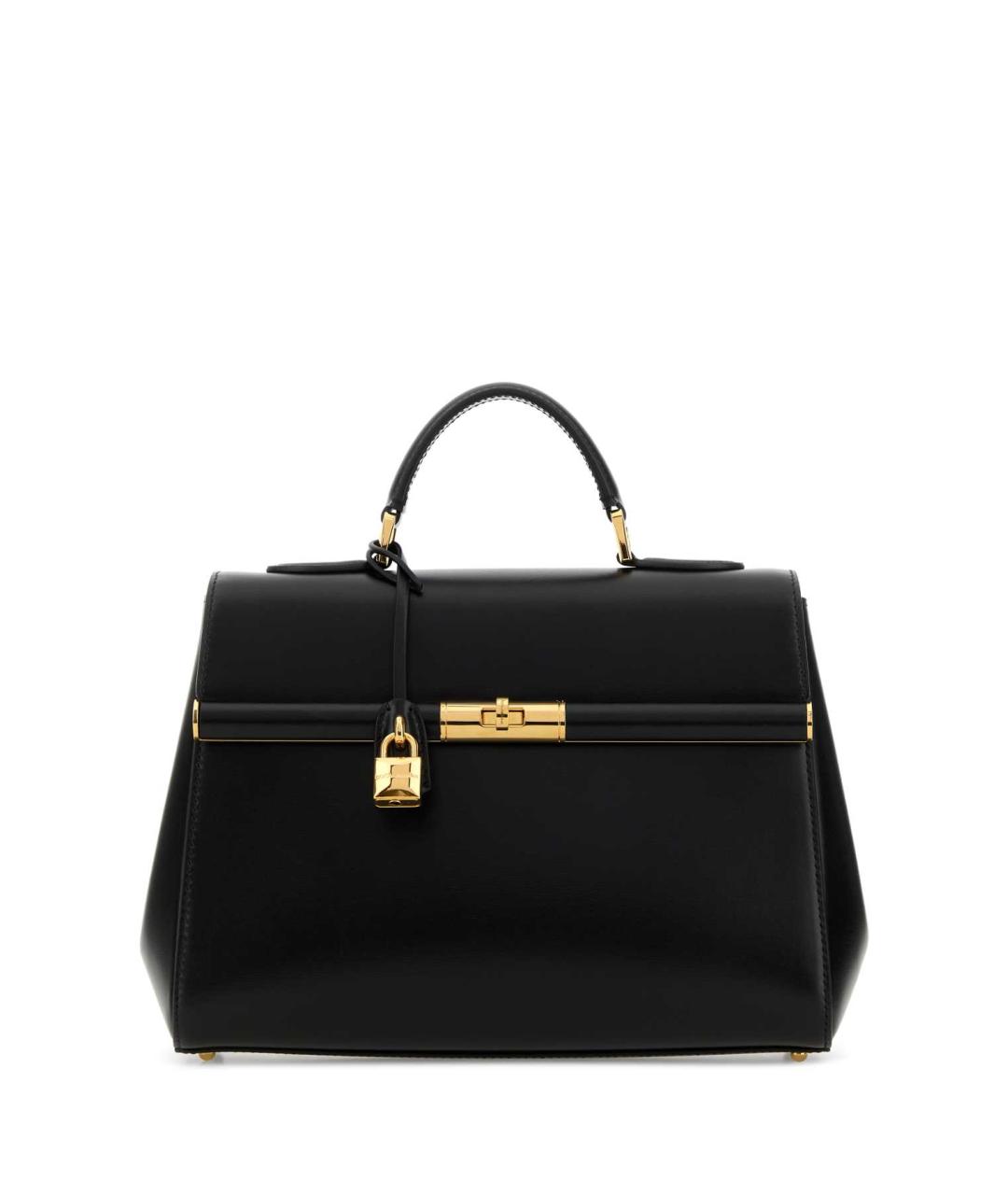 DOLCE&GABBANA Черная кожаная сумка с короткими ручками, фото 1