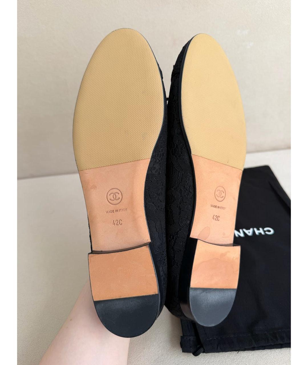 CHANEL Черные текстильные балетки, фото 6