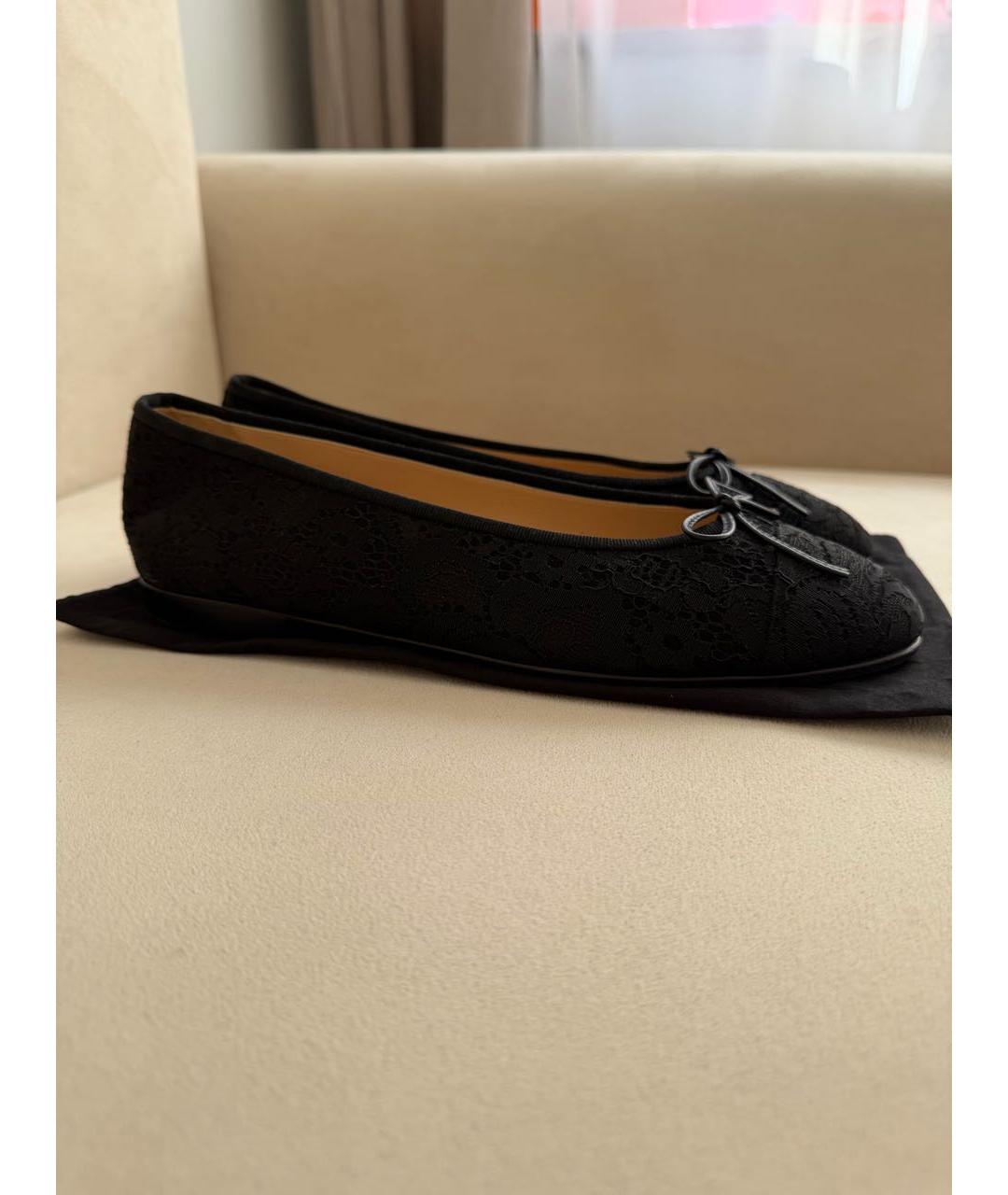 CHANEL Черные текстильные балетки, фото 7