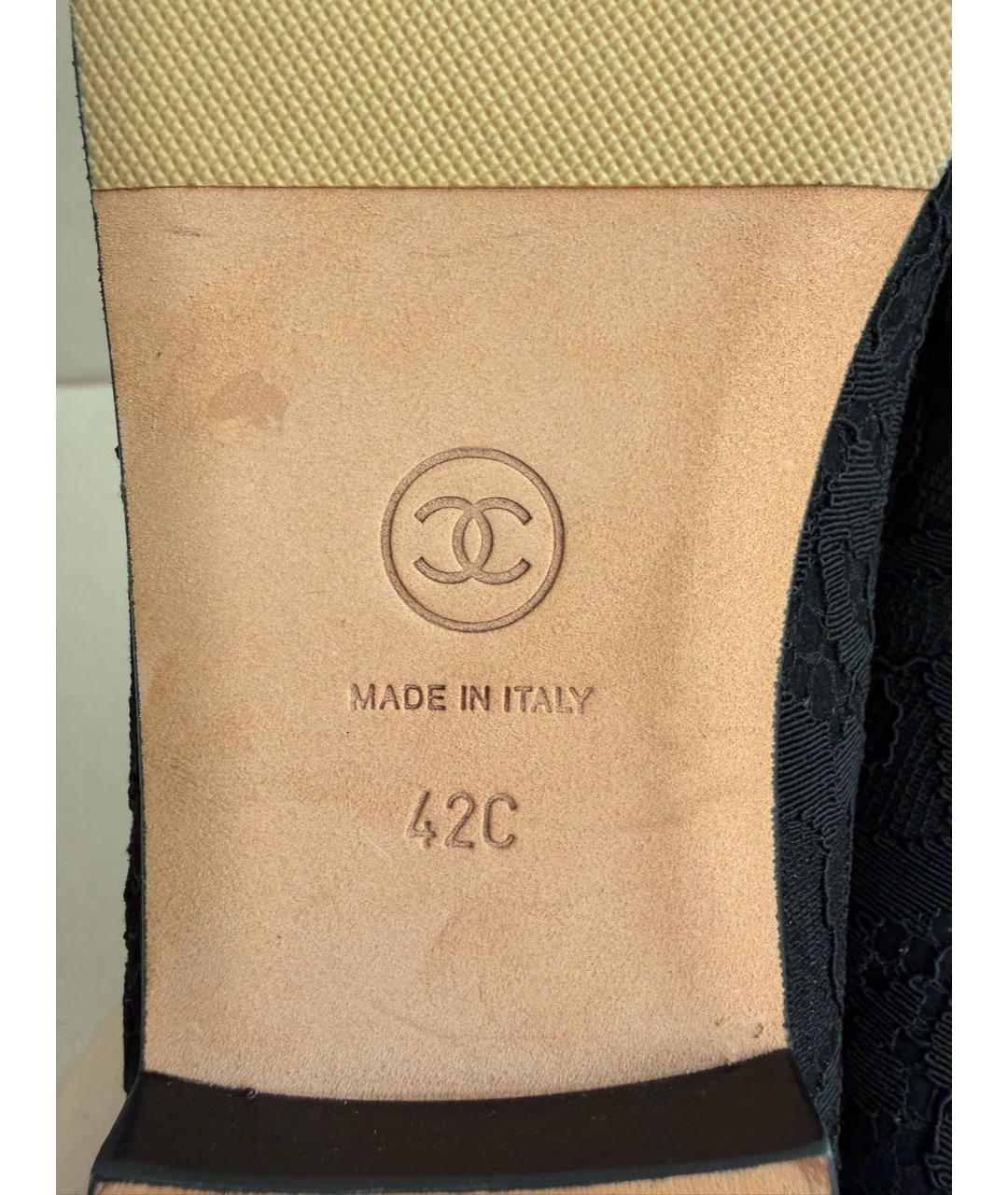 CHANEL Черные текстильные балетки, фото 5