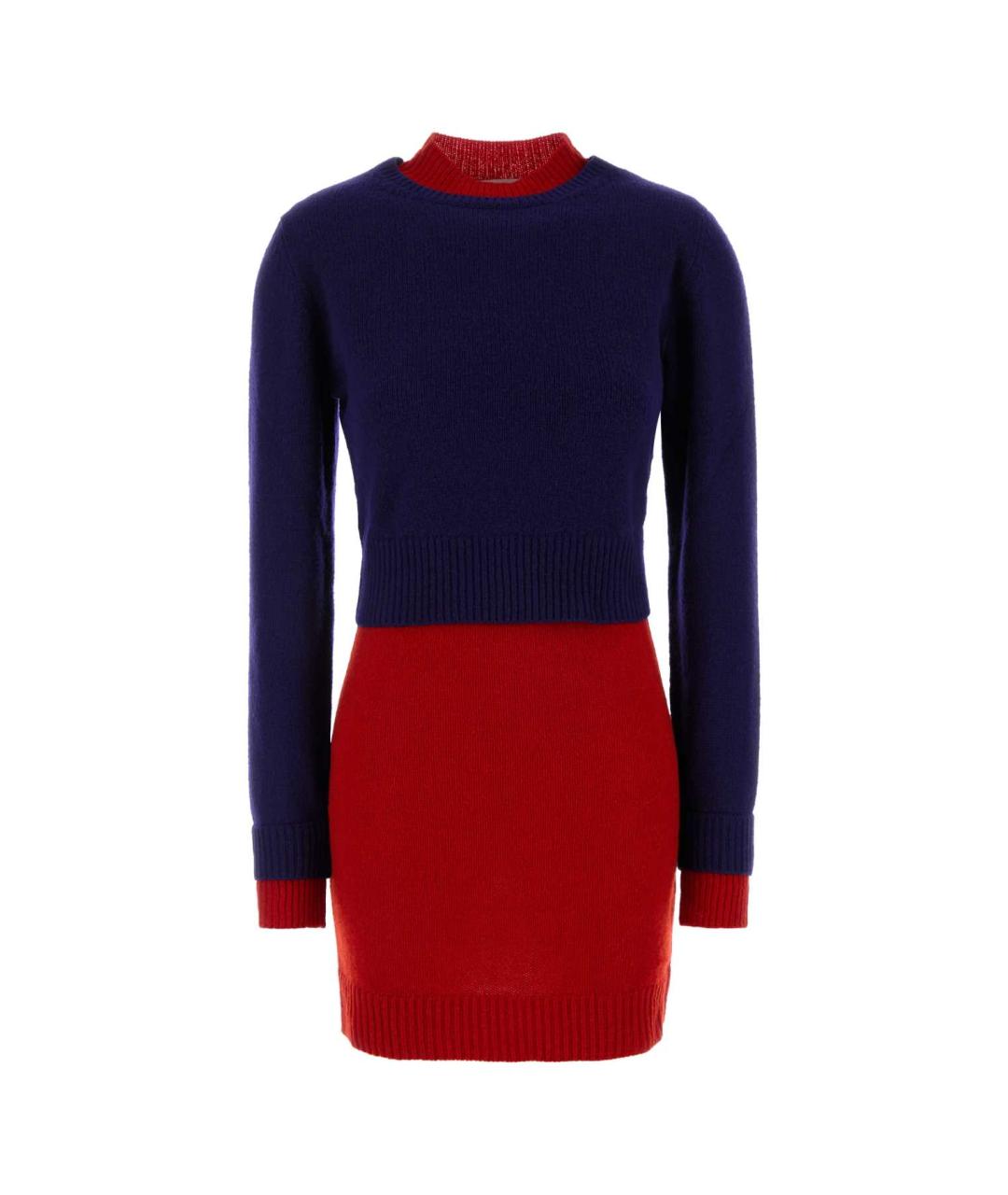 JIL SANDER Мульти шерстяное повседневное платье, фото 1