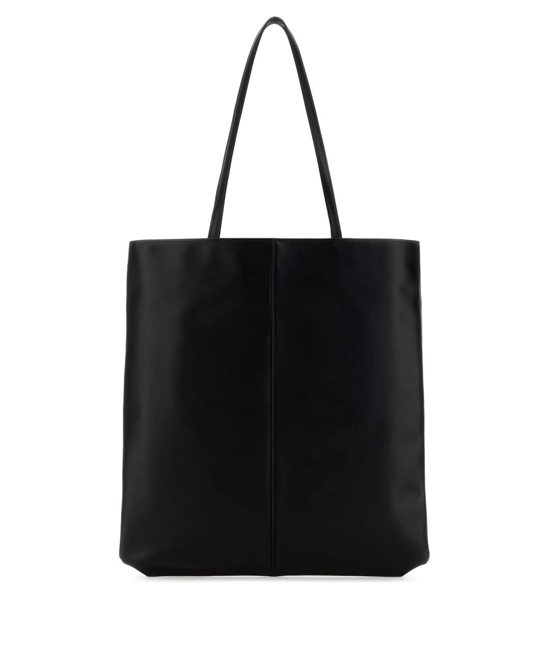 JIL SANDER Черная кожаная сумка тоут, фото 3