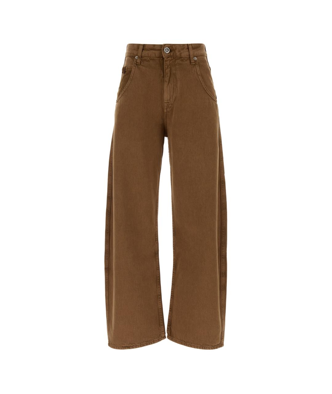 JACOB COHEN Коричневые хлопковые прямые джинсы, фото 1