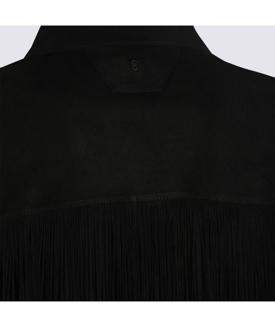 SANTORO Черная кожаная куртка, фото 5