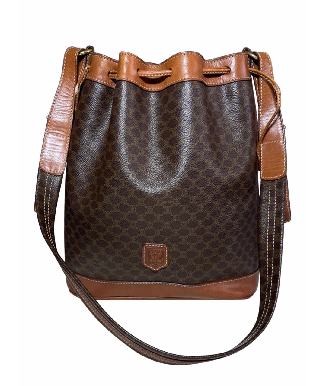 CELINE Коричневая кожаная сумка через плечо, фото 1