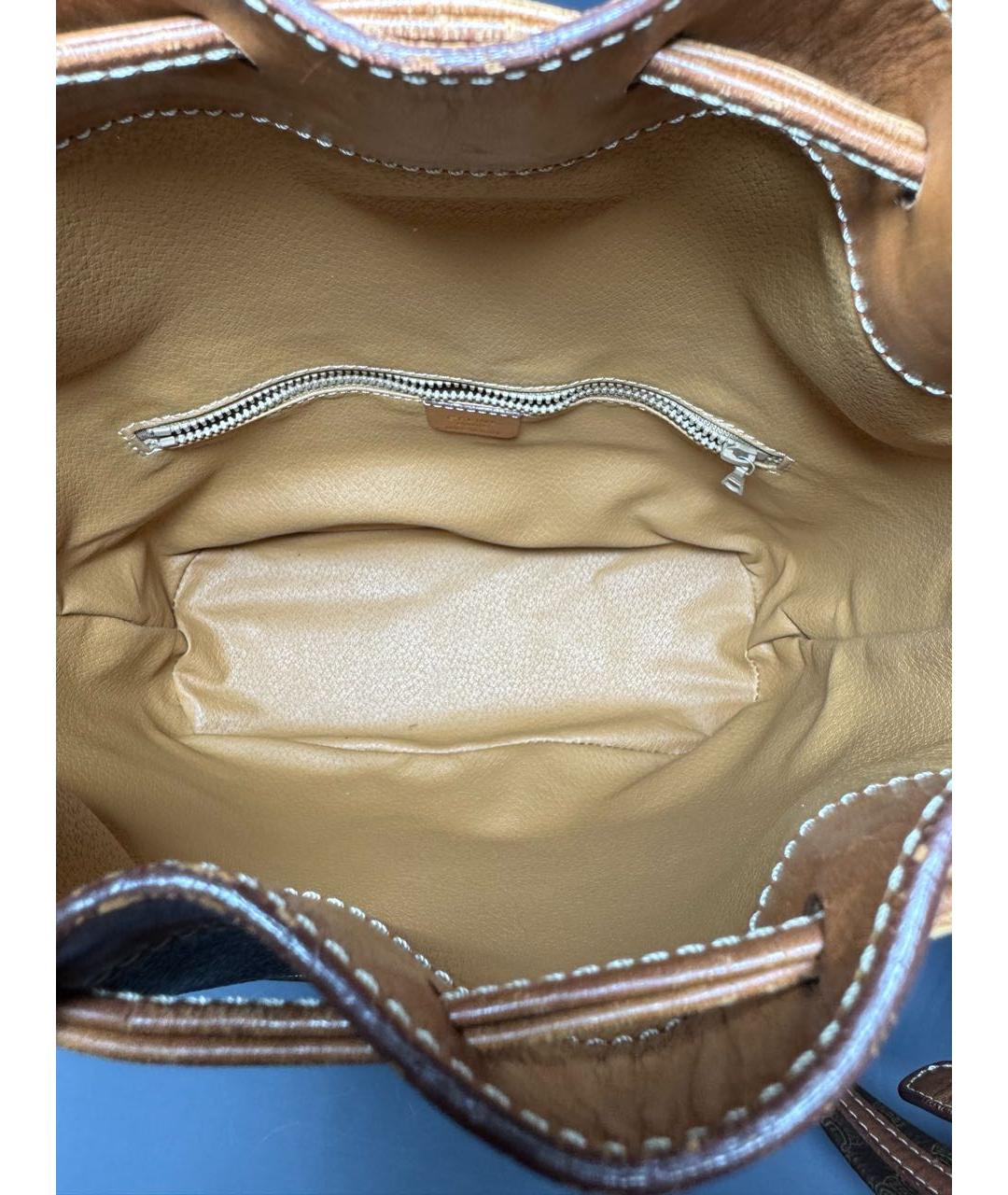 CELINE Коричневая кожаная сумка через плечо, фото 4