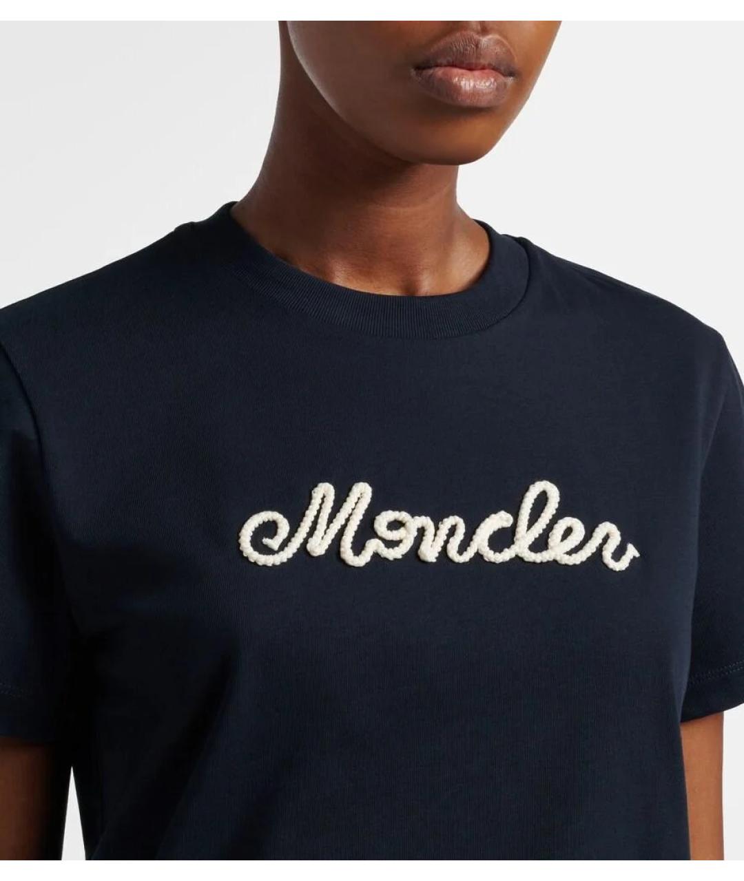 MONCLER Синяя хлопковая футболка, фото 3