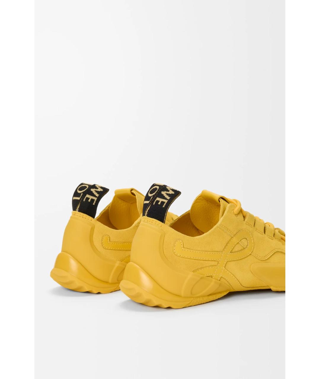 LOEWE Желтые замшевые кроссовки, фото 4