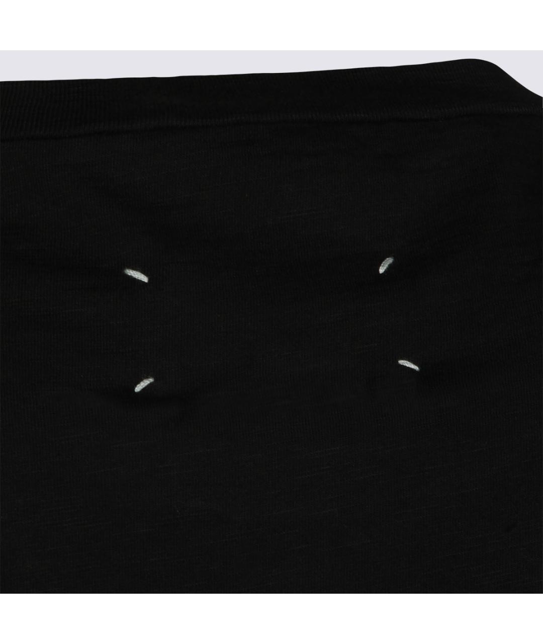 MAISON MARGIELA Черная хлопковая футболка, фото 4
