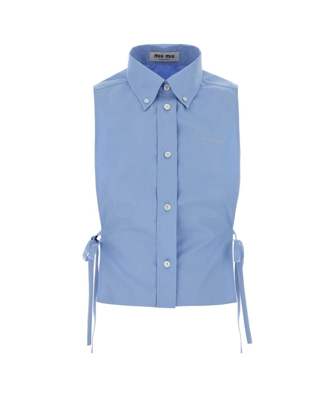 MIU MIU Голубая хлопковая рубашка, фото 1