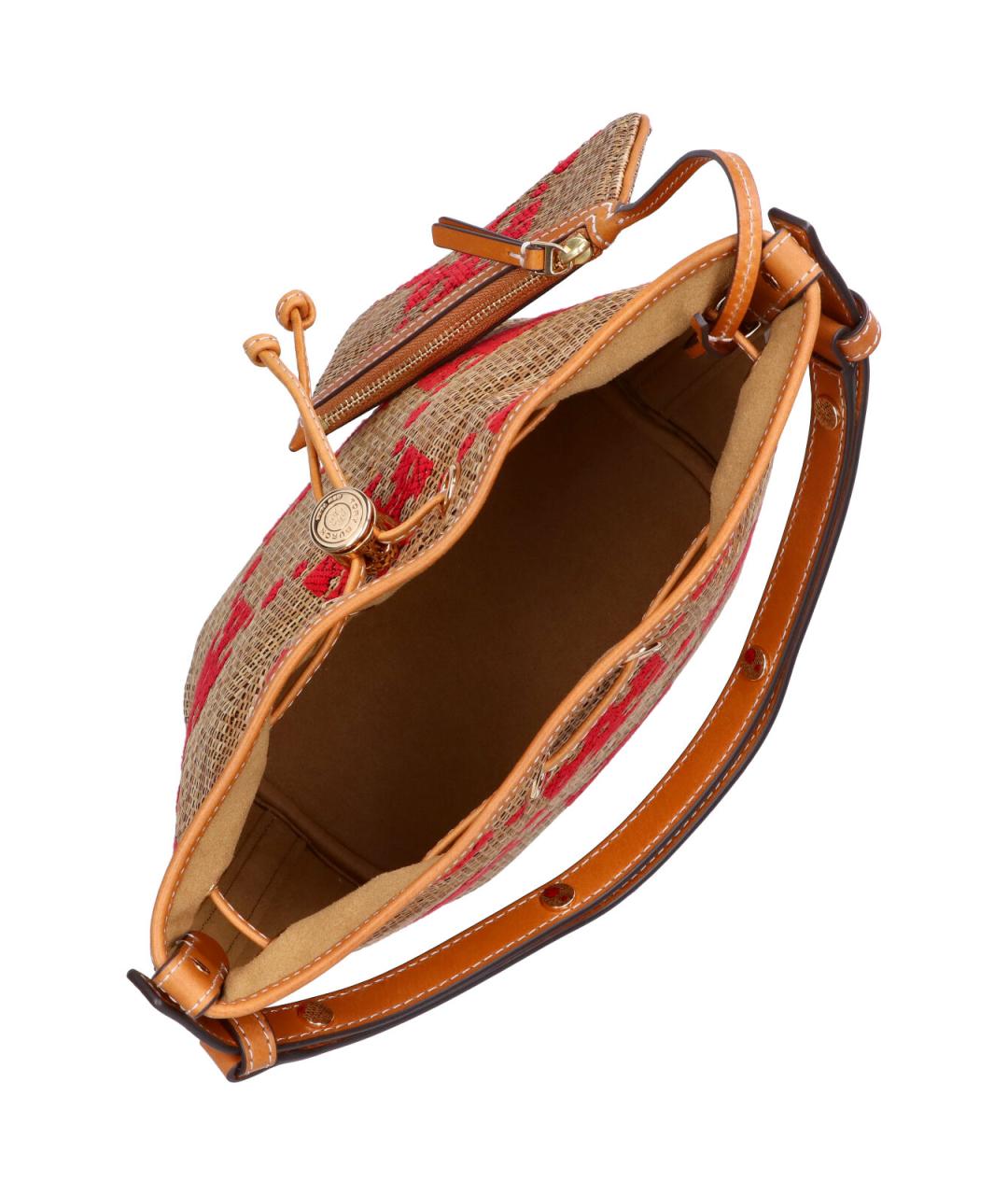 TORY BURCH Коричневая синтетическая сумка с короткими ручками, фото 4