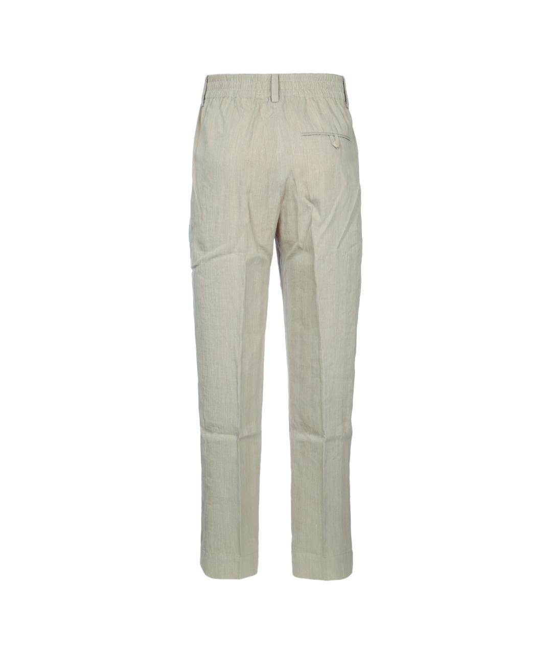 JACQUEMUS Бежевые хлопковые повседневные брюки, фото 2