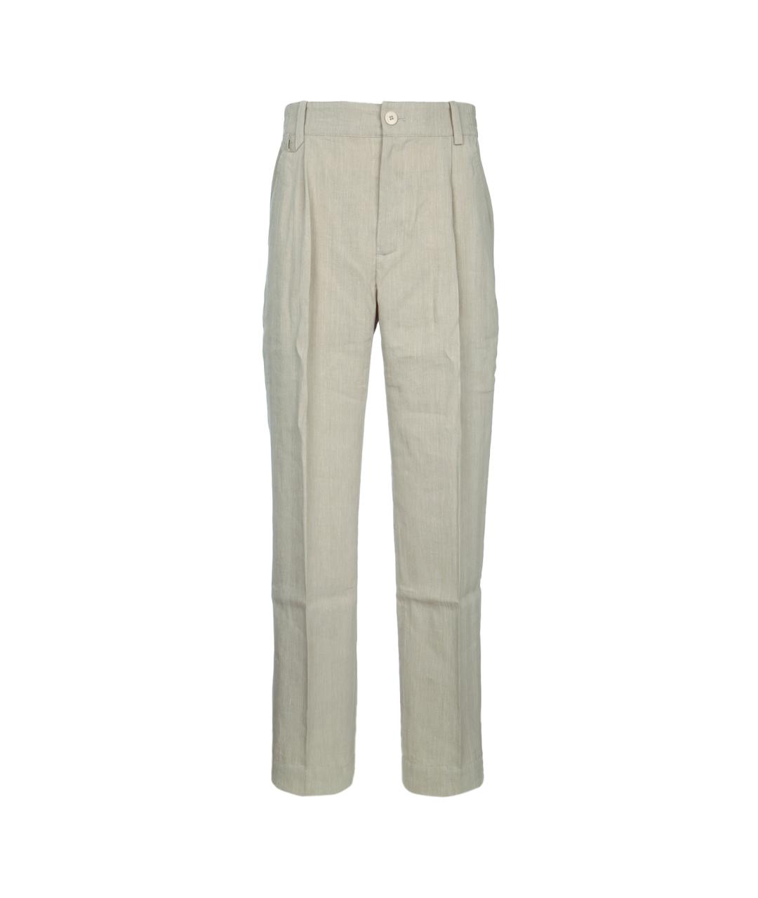 JACQUEMUS Бежевые хлопковые повседневные брюки, фото 1