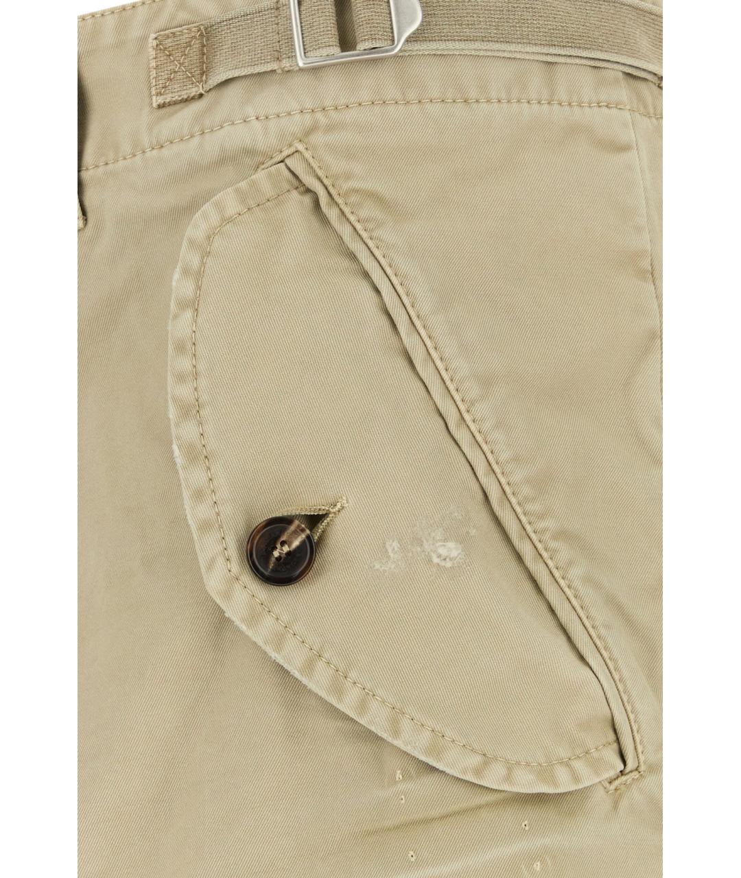 DSQUARED2 Бежевые хлопковые прямые джинсы, фото 3