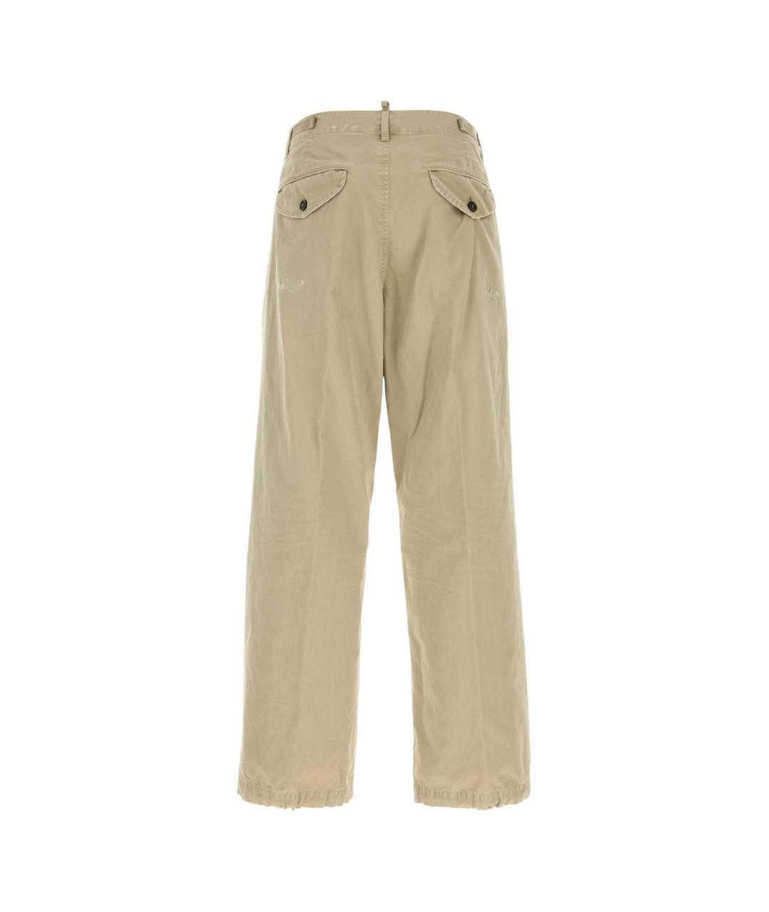 DSQUARED2 Бежевые хлопковые прямые джинсы, фото 2