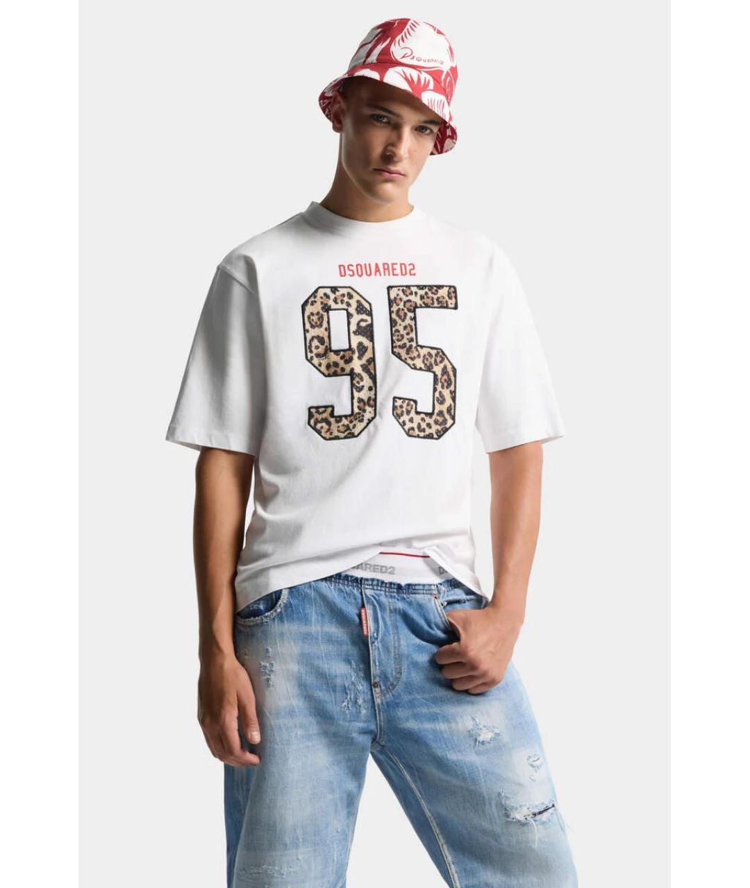 DSQUARED2 Белая хлопковая футболка, фото 3