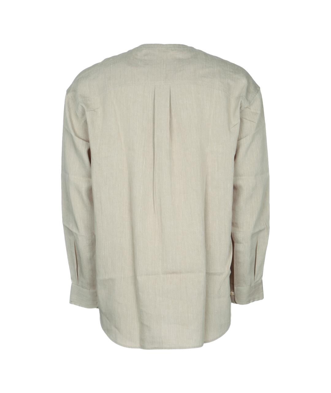 JACQUEMUS Бежевая льняная кэжуал рубашка, фото 2