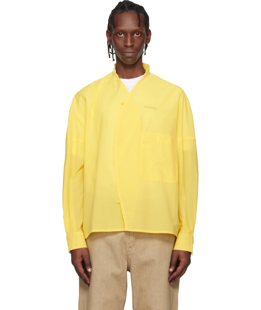 JACQUEMUS Желтая хлопковая кэжуал рубашка, фото 3