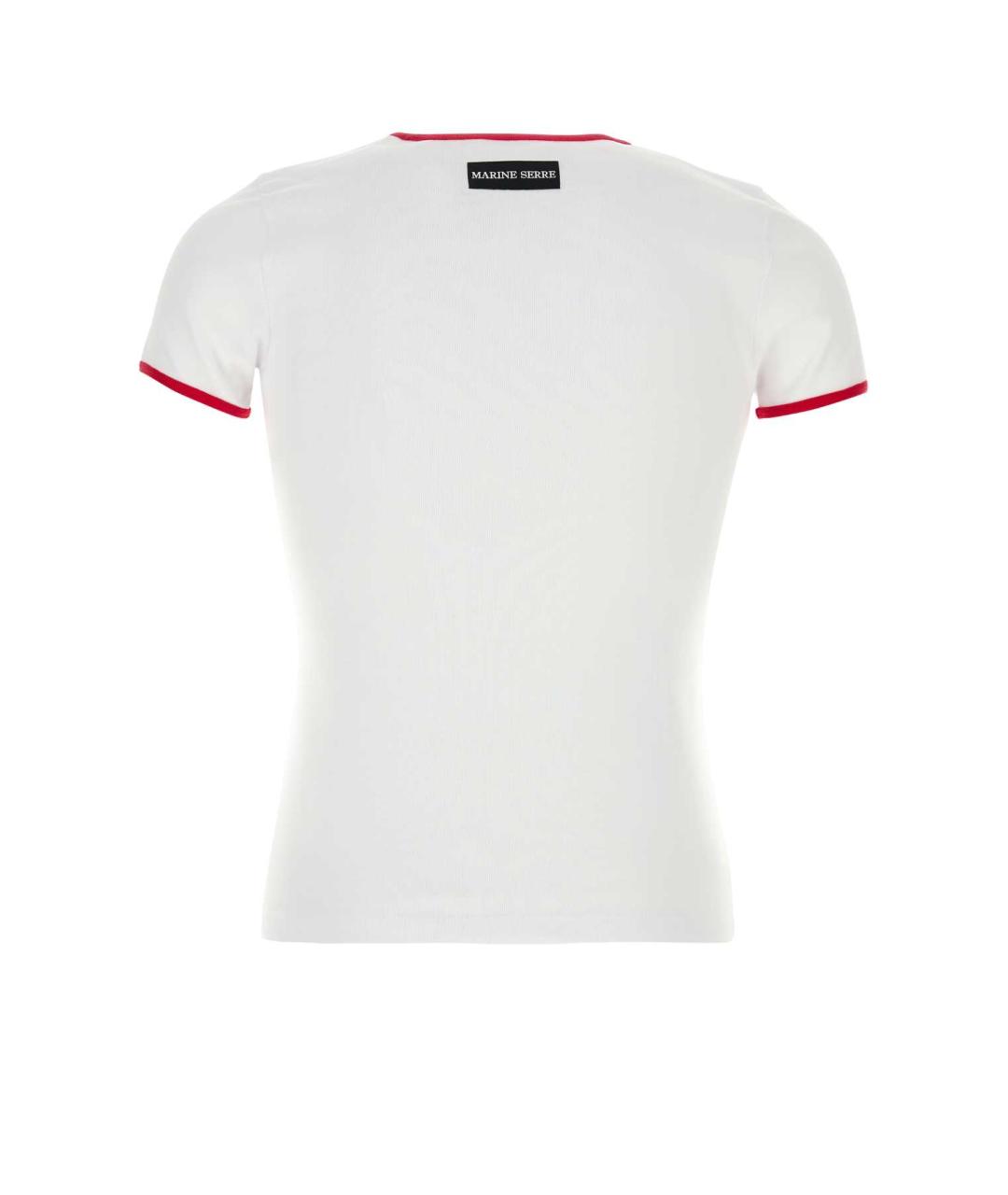 MARINE SERRE Белая хлопковая футболка, фото 2