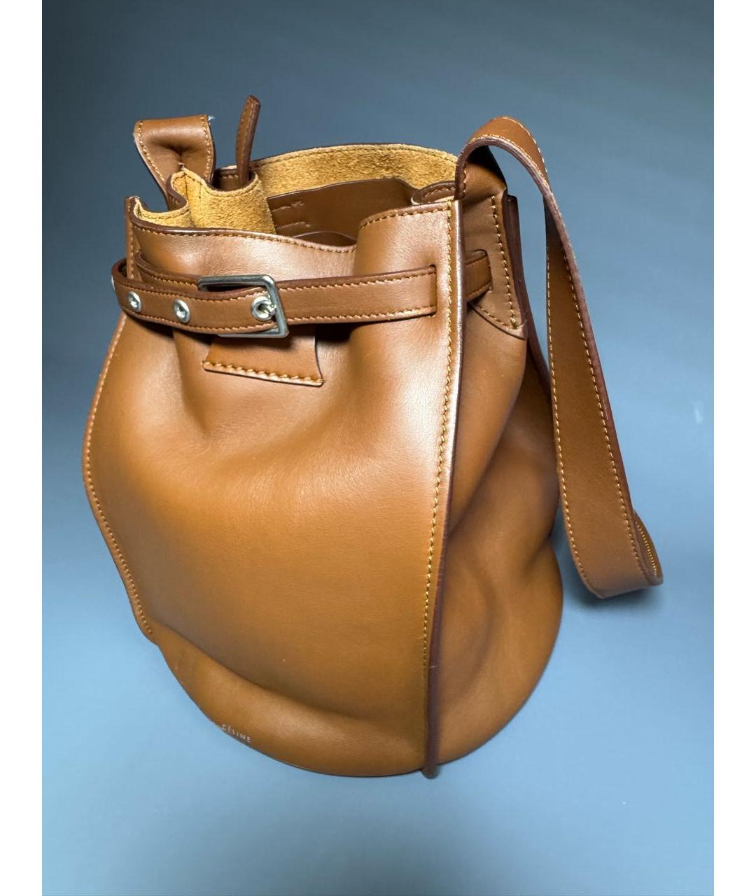 CELINE Коричневая кожаная сумка через плечо, фото 2