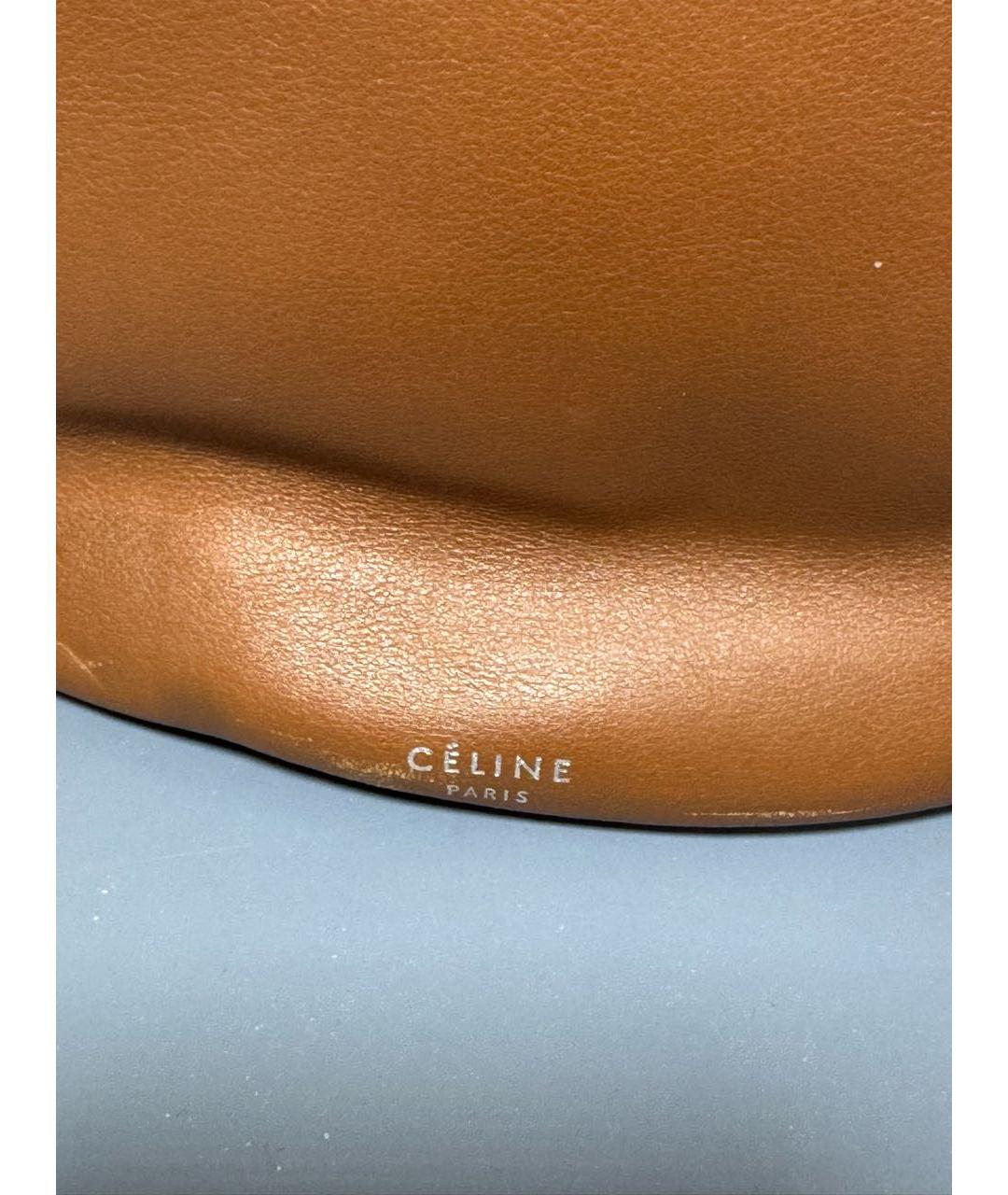 CELINE Коричневая кожаная сумка через плечо, фото 5