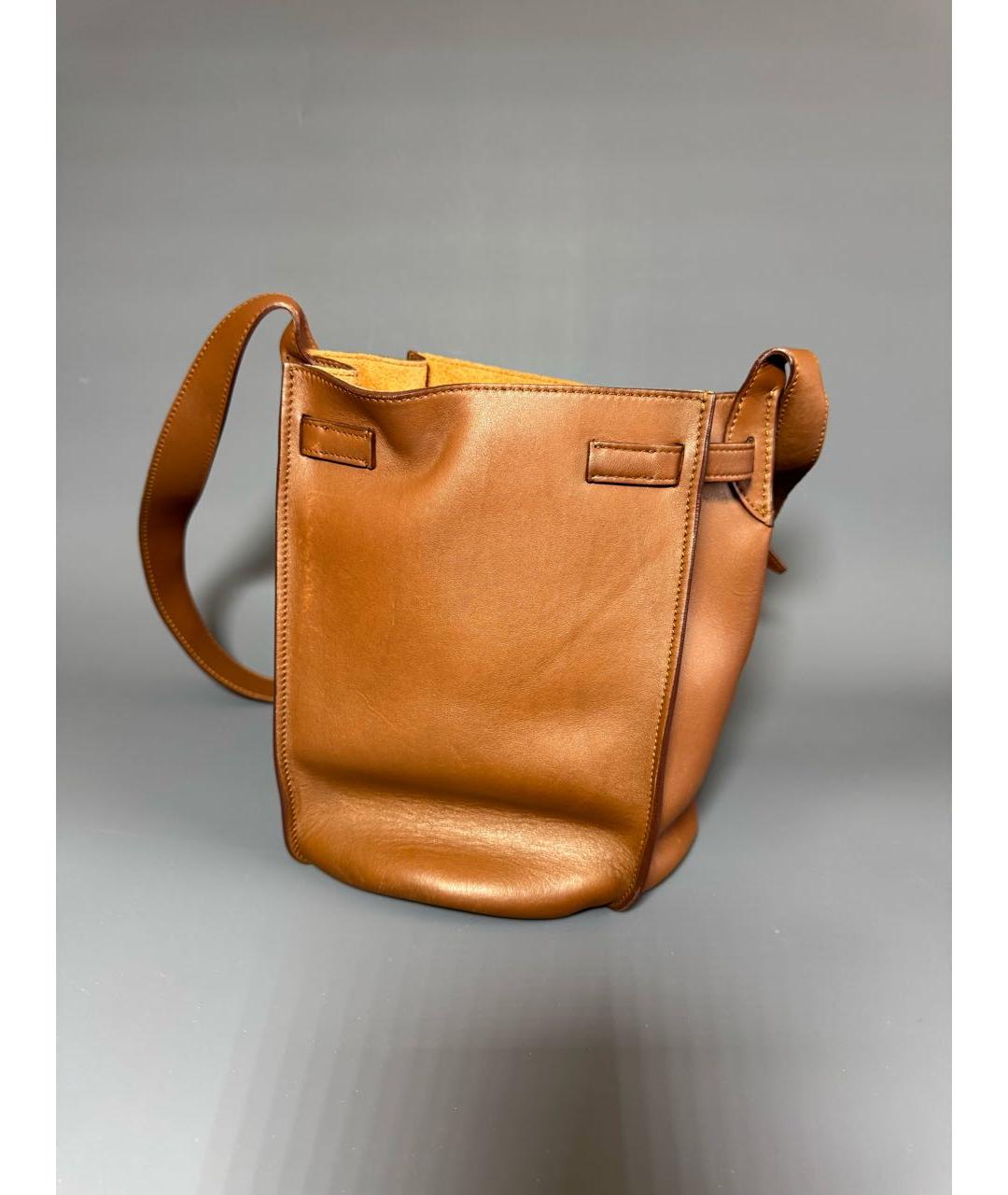 CELINE Коричневая кожаная сумка через плечо, фото 3