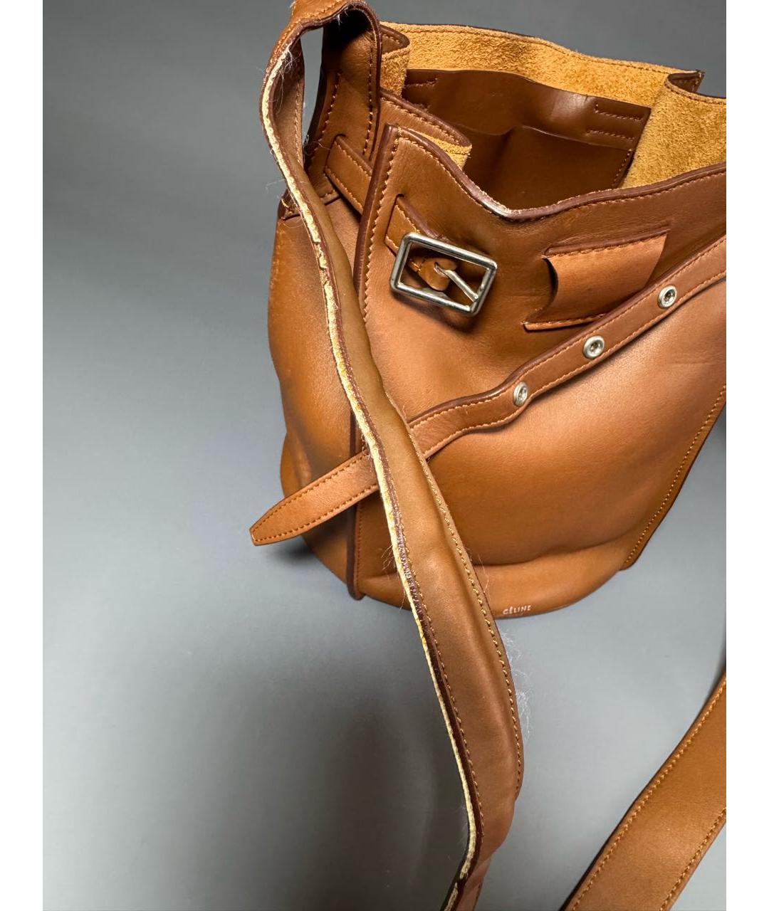 CELINE Коричневая кожаная сумка через плечо, фото 8