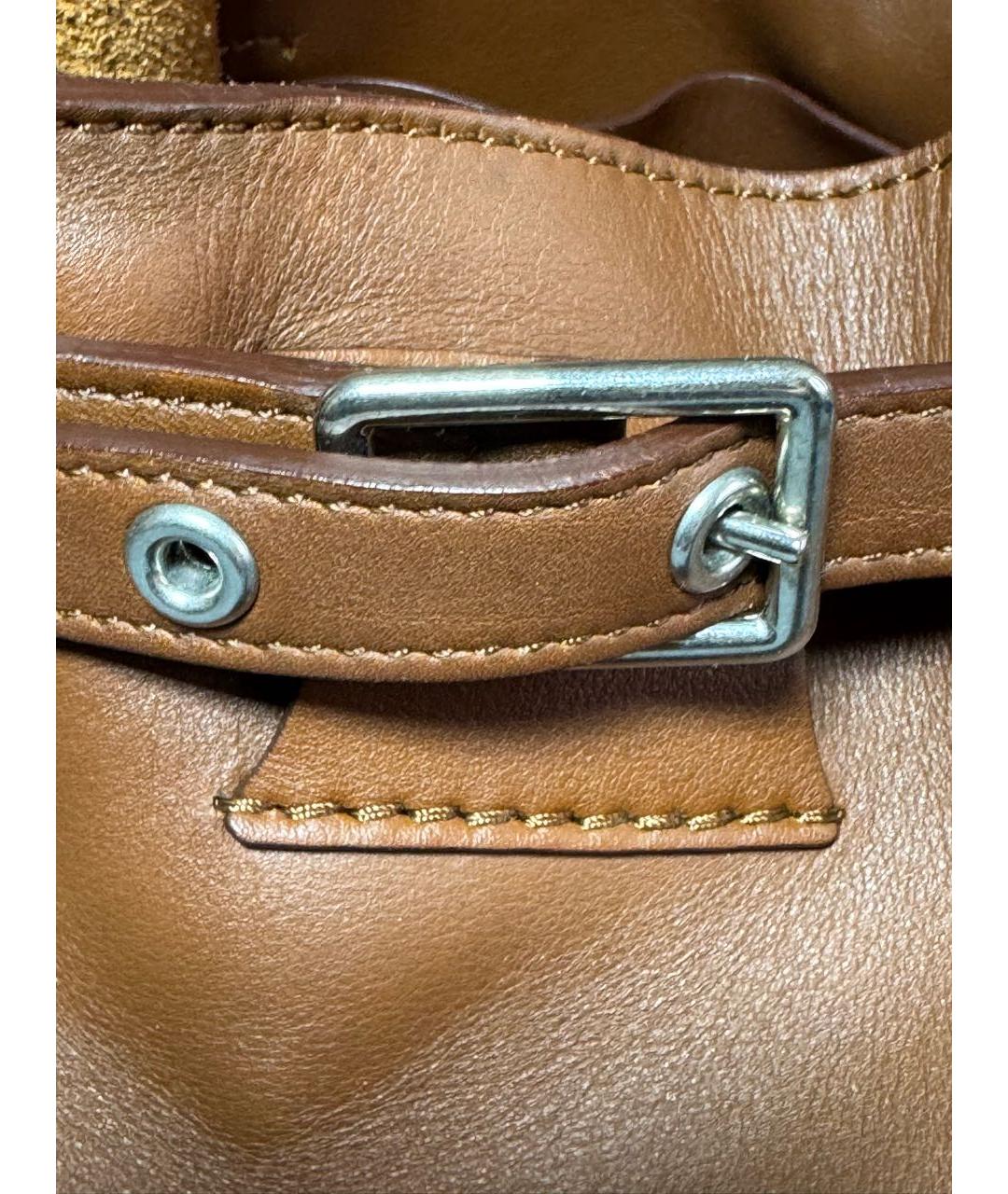 CELINE Коричневая кожаная сумка через плечо, фото 6