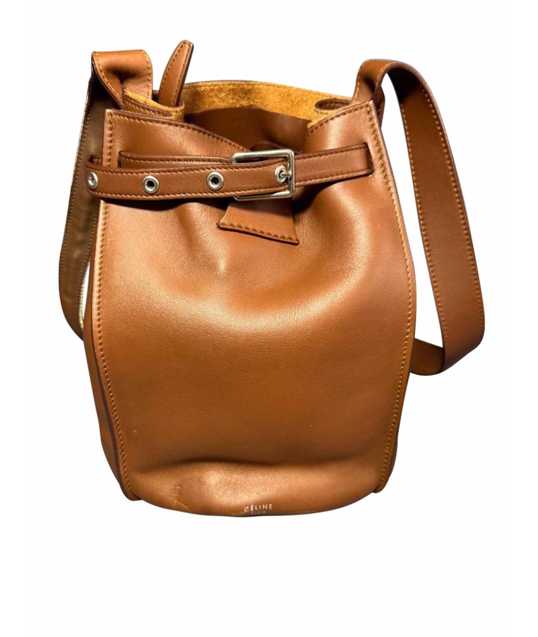 CELINE Коричневая кожаная сумка через плечо, фото 1