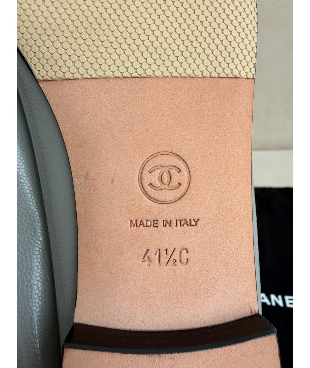 CHANEL Серые кожаные балетки, фото 6