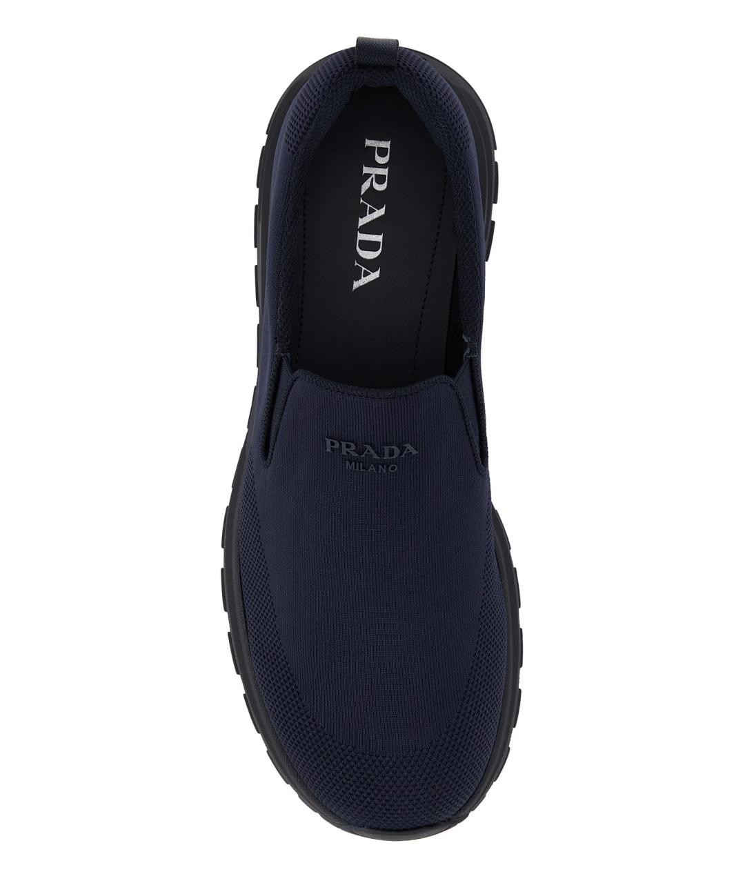 PRADA Темно-синие синтетические слипоны, фото 4