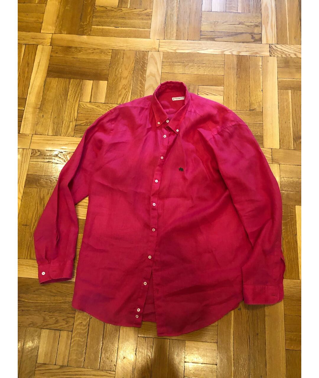 ETRO Красная льняная кэжуал рубашка, фото 5
