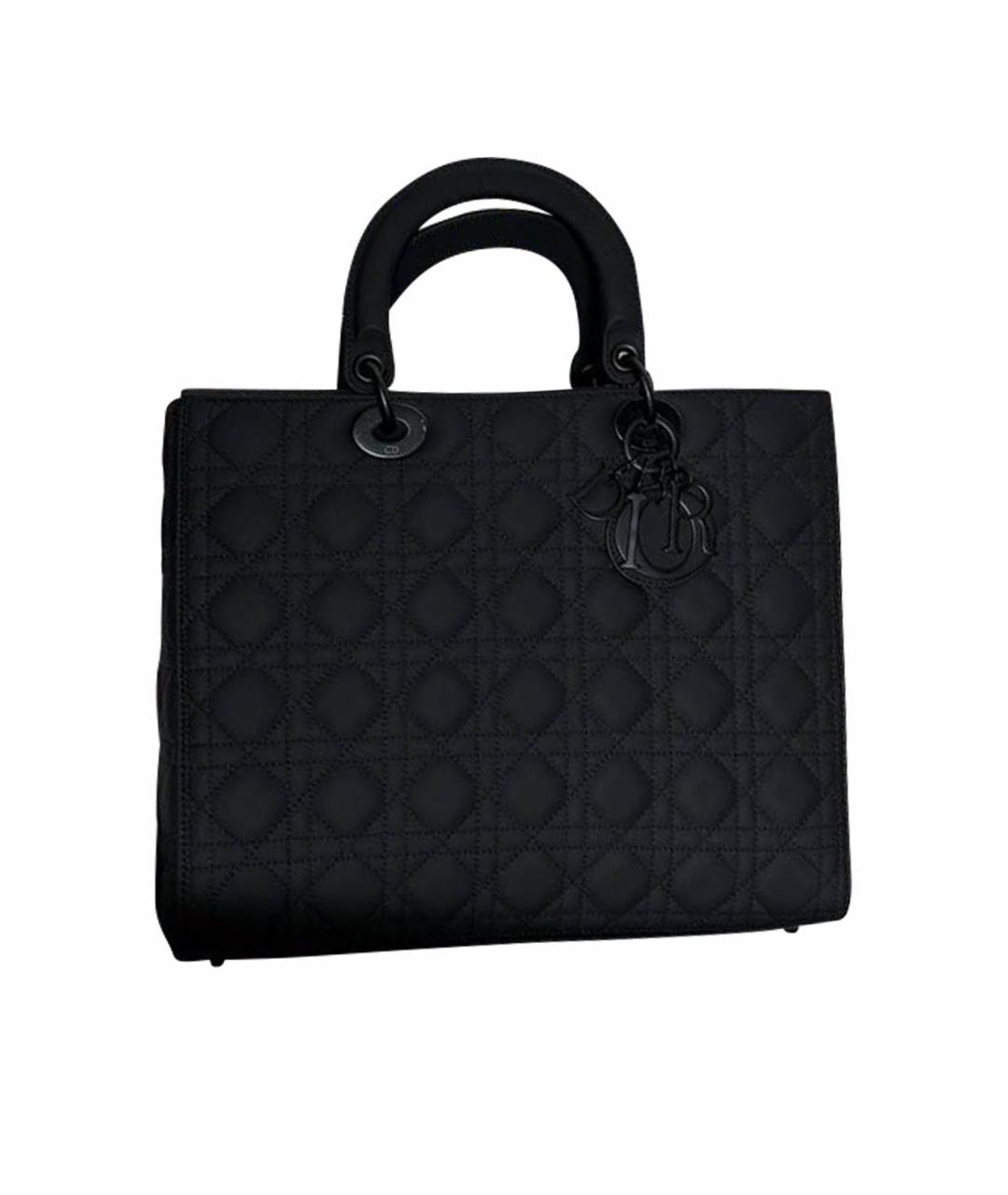 CHRISTIAN DIOR Черная кожаная сумка с короткими ручками, фото 1