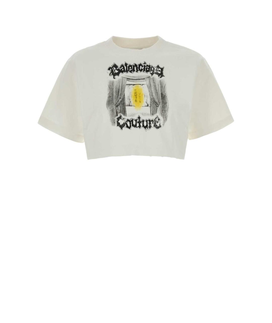 BALENCIAGA Белая хлопковая футболка, фото 1