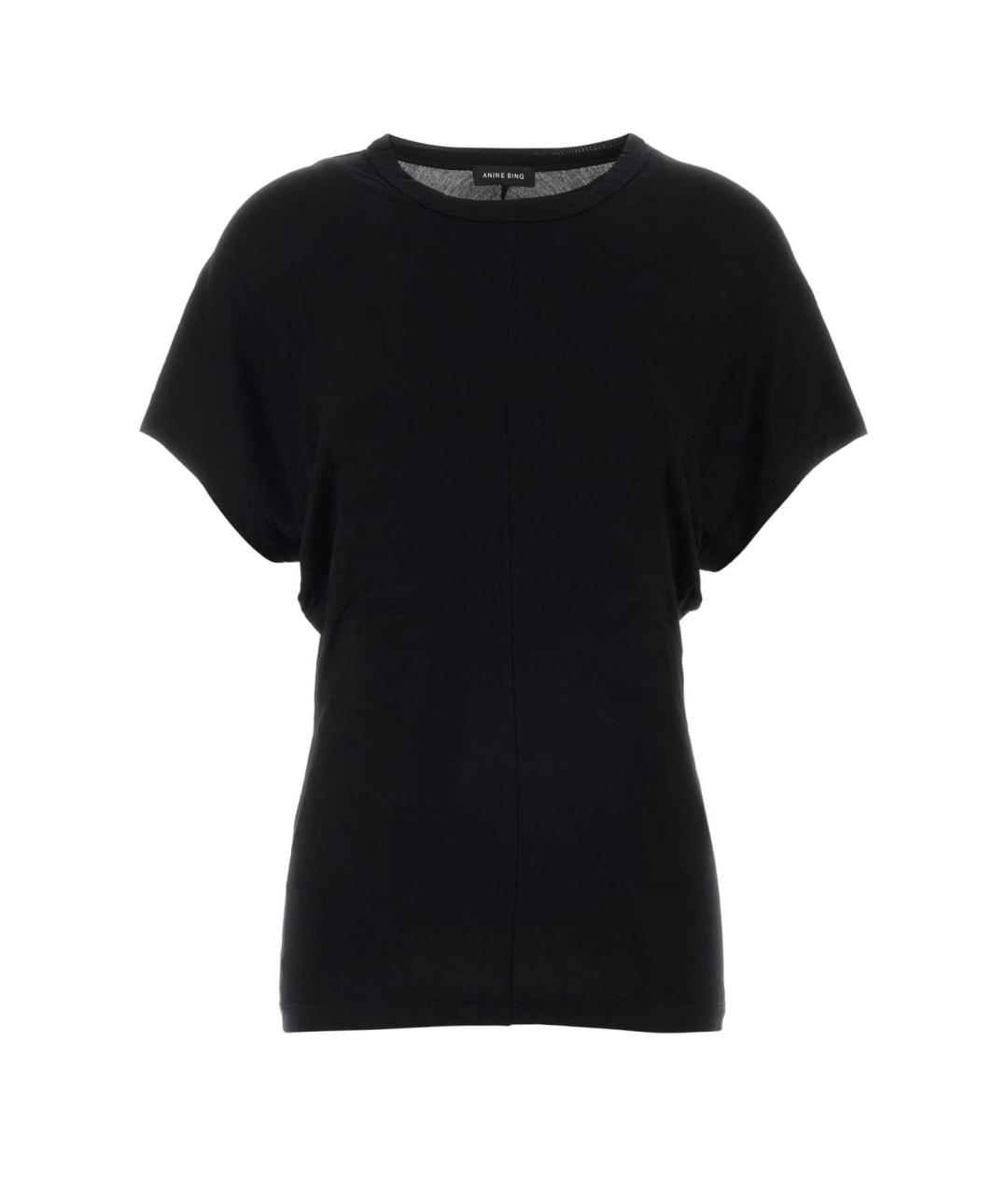 ANINE BING Черная вискозная футболка, фото 1