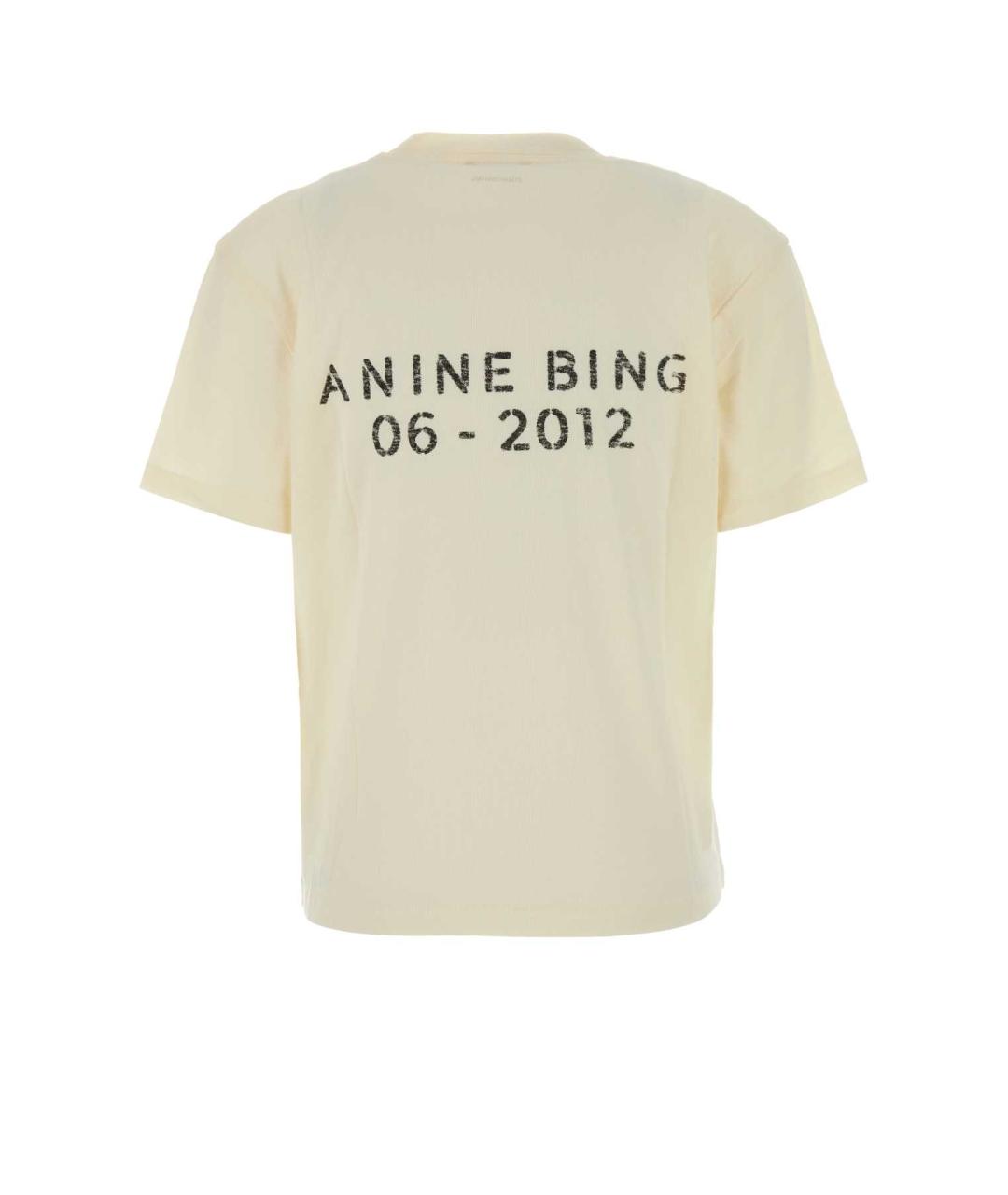 ANINE BING Желтая хлопковая футболка, фото 2