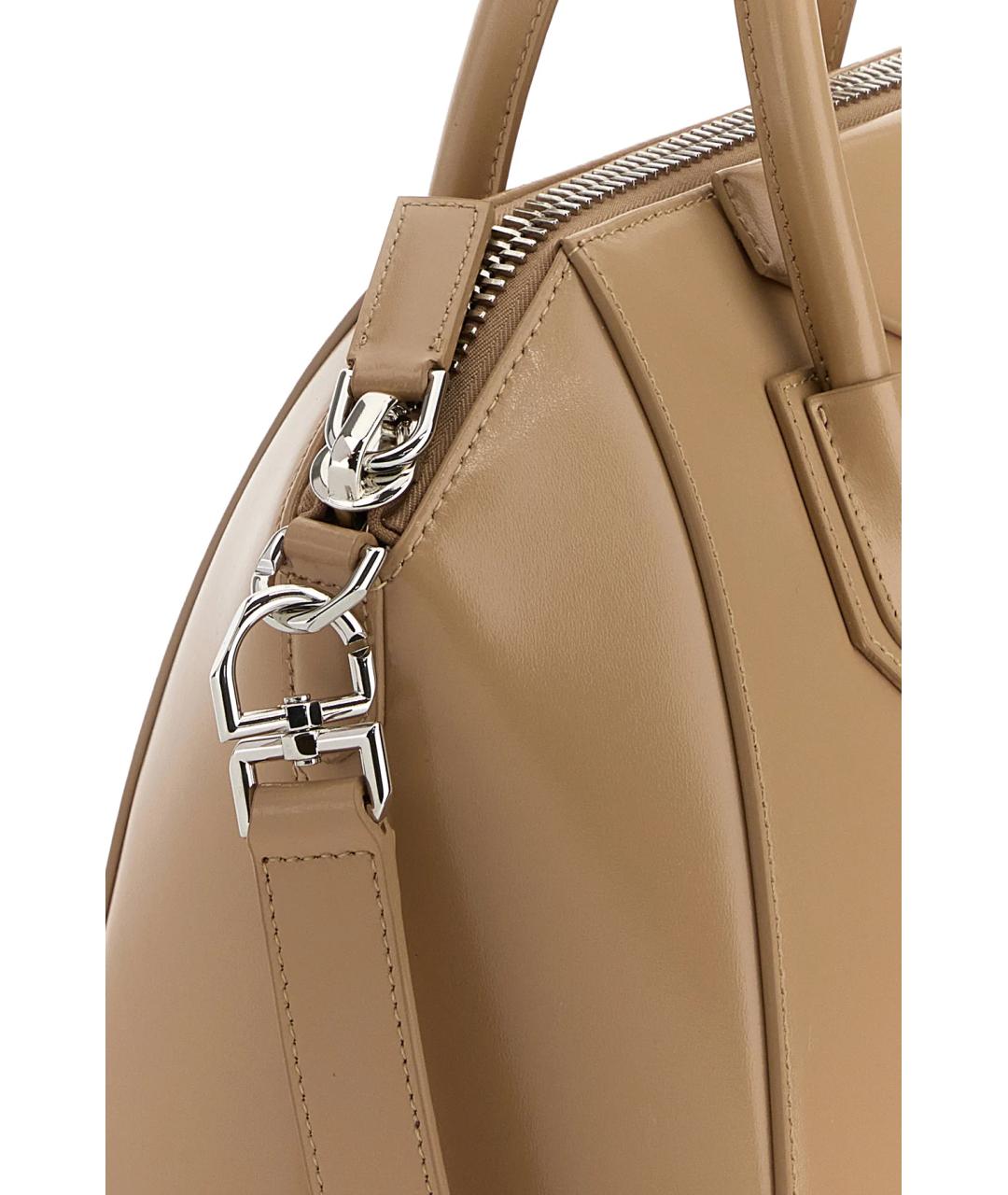 GIVENCHY Бежевая кожаная сумка с короткими ручками, фото 5